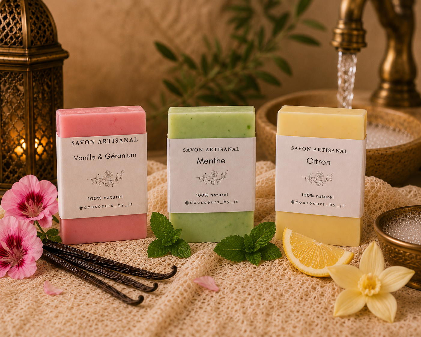 Savon Artisanal Vanille & Géranium